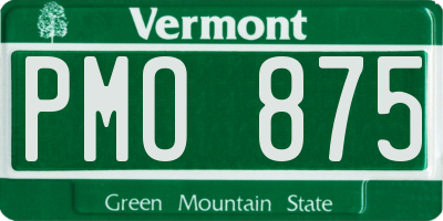 VT license plate PMO875