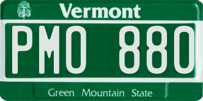 VT license plate PMO880