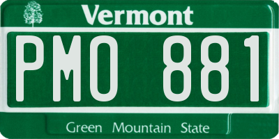 VT license plate PMO881