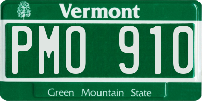 VT license plate PMO910
