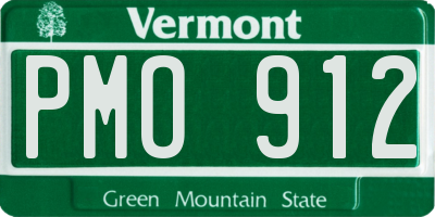 VT license plate PMO912