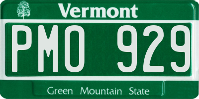 VT license plate PMO929