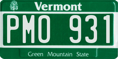 VT license plate PMO931