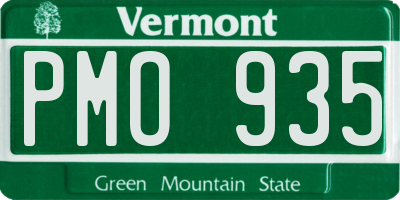 VT license plate PMO935
