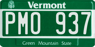 VT license plate PMO937