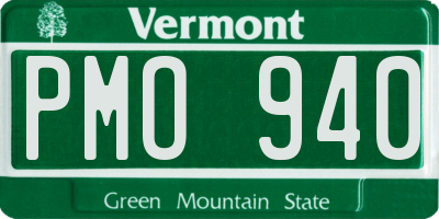 VT license plate PMO940
