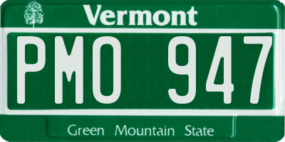 VT license plate PMO947