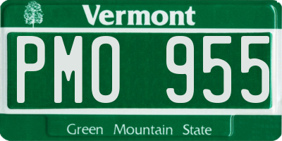 VT license plate PMO955