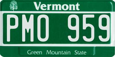 VT license plate PMO959