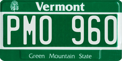VT license plate PMO960
