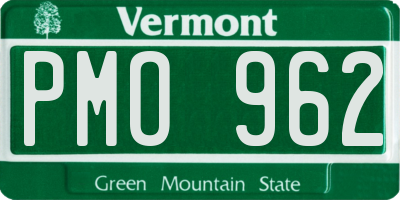 VT license plate PMO962