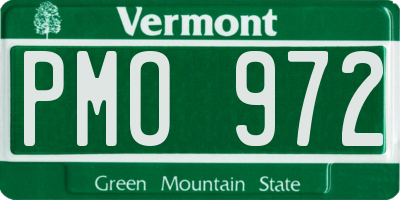 VT license plate PMO972