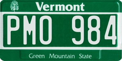 VT license plate PMO984