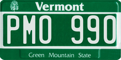 VT license plate PMO990