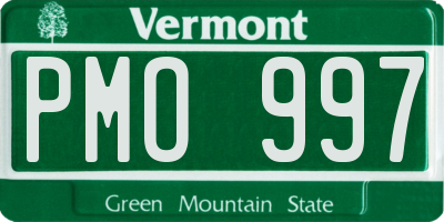 VT license plate PMO997