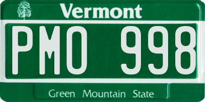 VT license plate PMO998