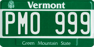 VT license plate PMO999
