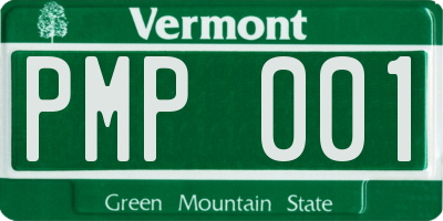 VT license plate PMP001