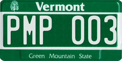 VT license plate PMP003