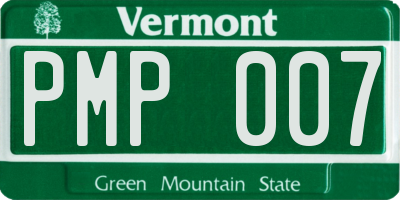 VT license plate PMP007