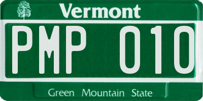 VT license plate PMP010