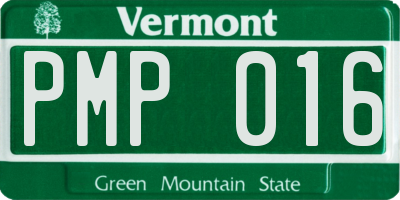 VT license plate PMP016