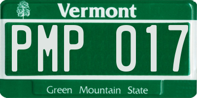 VT license plate PMP017