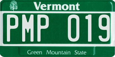 VT license plate PMP019