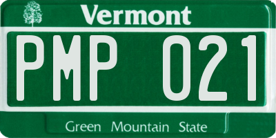 VT license plate PMP021