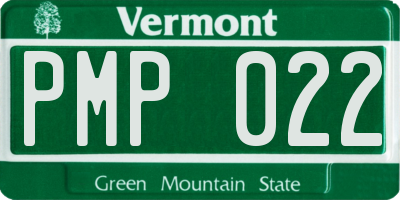 VT license plate PMP022