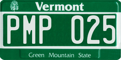VT license plate PMP025