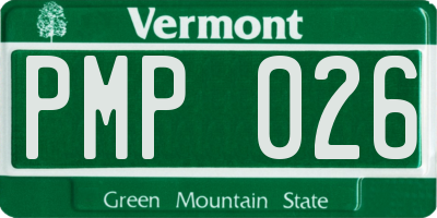 VT license plate PMP026