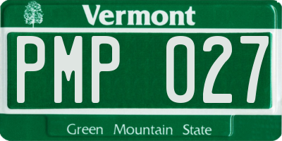 VT license plate PMP027