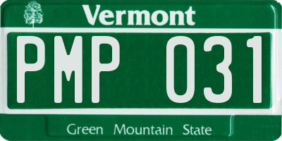 VT license plate PMP031