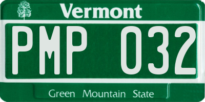 VT license plate PMP032