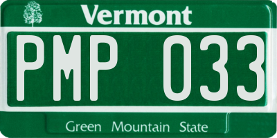 VT license plate PMP033