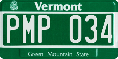 VT license plate PMP034