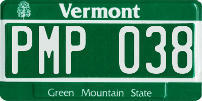 VT license plate PMP038