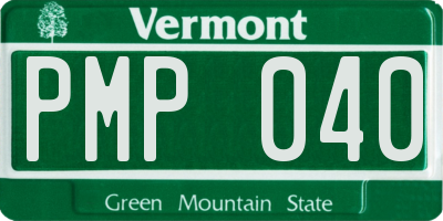 VT license plate PMP040