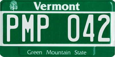 VT license plate PMP042