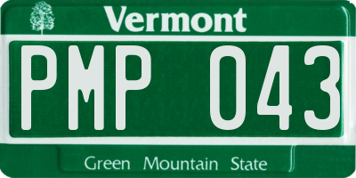 VT license plate PMP043