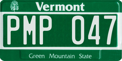 VT license plate PMP047