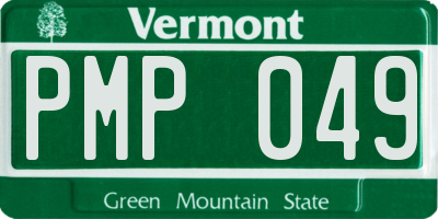 VT license plate PMP049