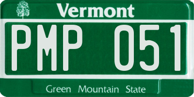 VT license plate PMP051