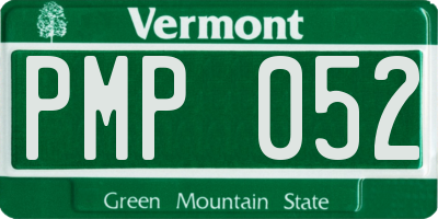 VT license plate PMP052