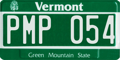 VT license plate PMP054