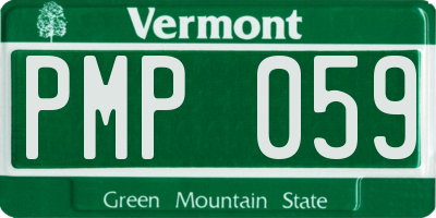 VT license plate PMP059