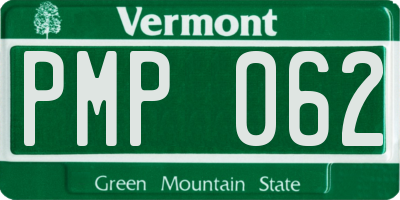 VT license plate PMP062