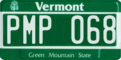 VT license plate PMP068