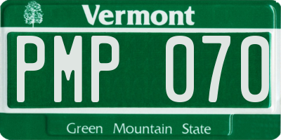 VT license plate PMP070